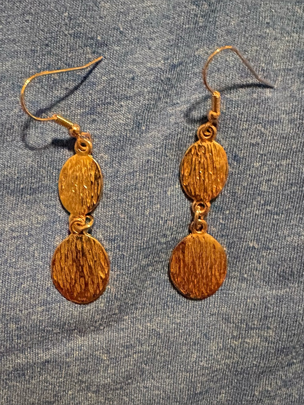 Rose- Gold Double Disc Drop Earrings - Women Jewelry